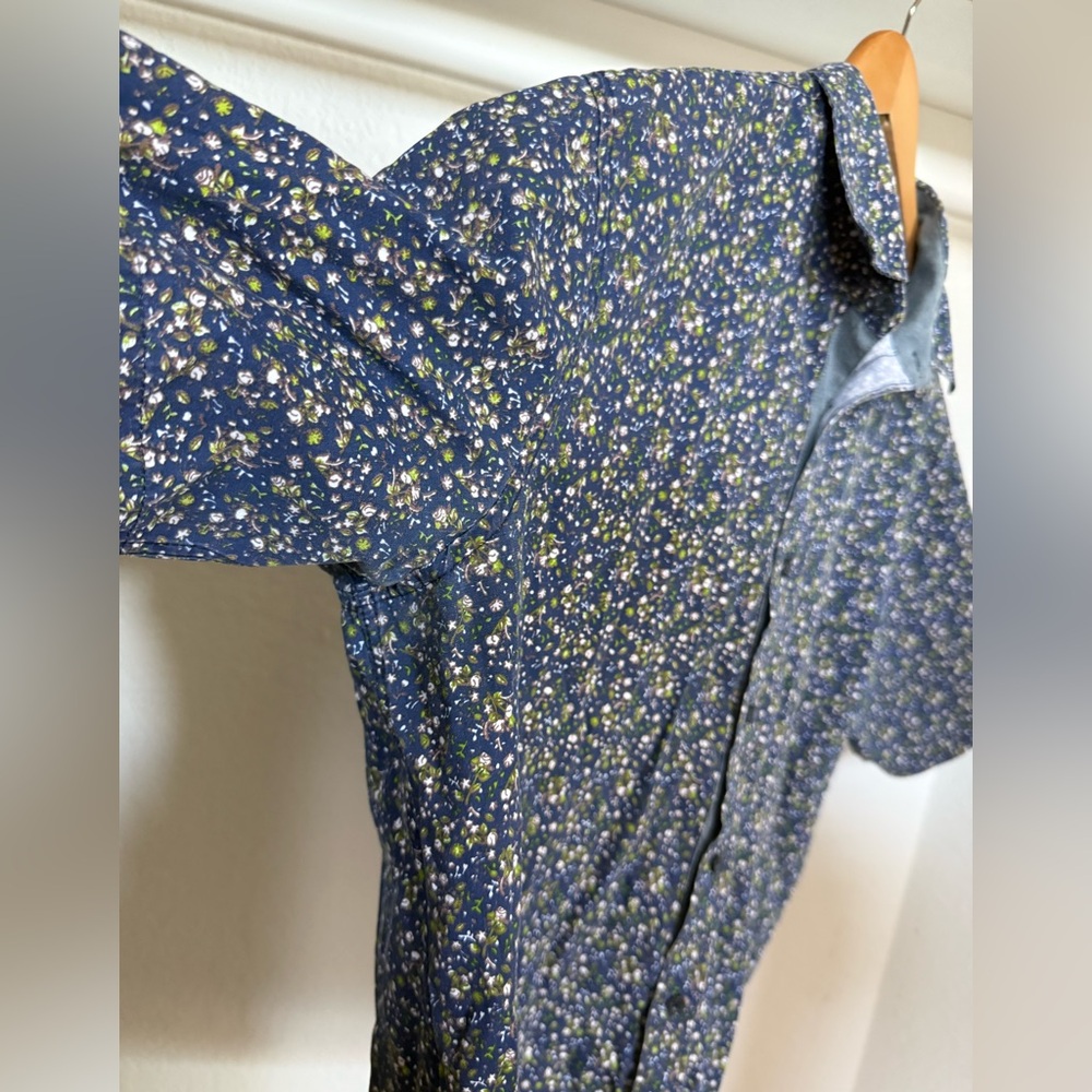 Sahara Club Casual Button Down Short Sleeve Shirt Navy Florals Size Men’s Large - Picture 5 of 11